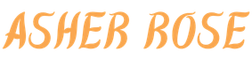 Asher Rose Logo Wordmark logo of actor and writer Asher Rose